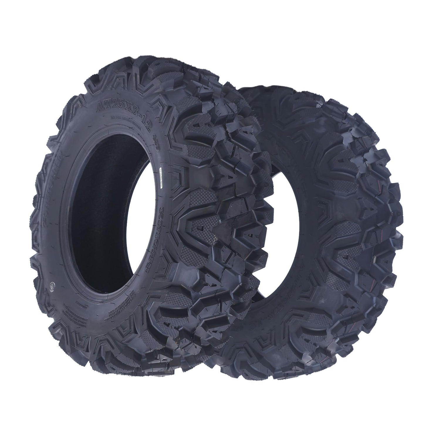 Garvee Set of 2 ATV Trail Tires 6PR Knobby Sport Tires, Tubeless - AT25x8-12-6PR TL APOLLO