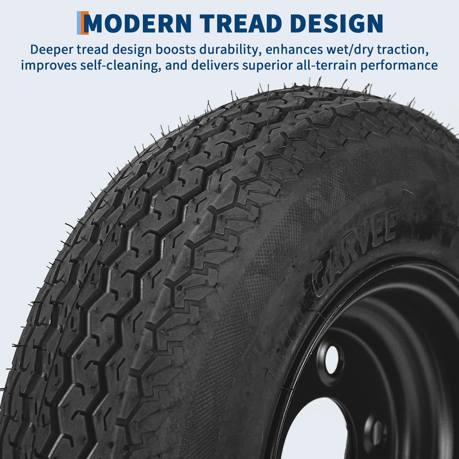 Garvee 4.80-8 Trailer Tires with Rims, 2 Pack, Load Range C 6PLY, 8"x3.75" Black Wheels 5 Lug on 4.5", Max Load 590 LBS @ 60 PSI, Reinforced Nylon Design for Utility, Cargo & Boat Trailers