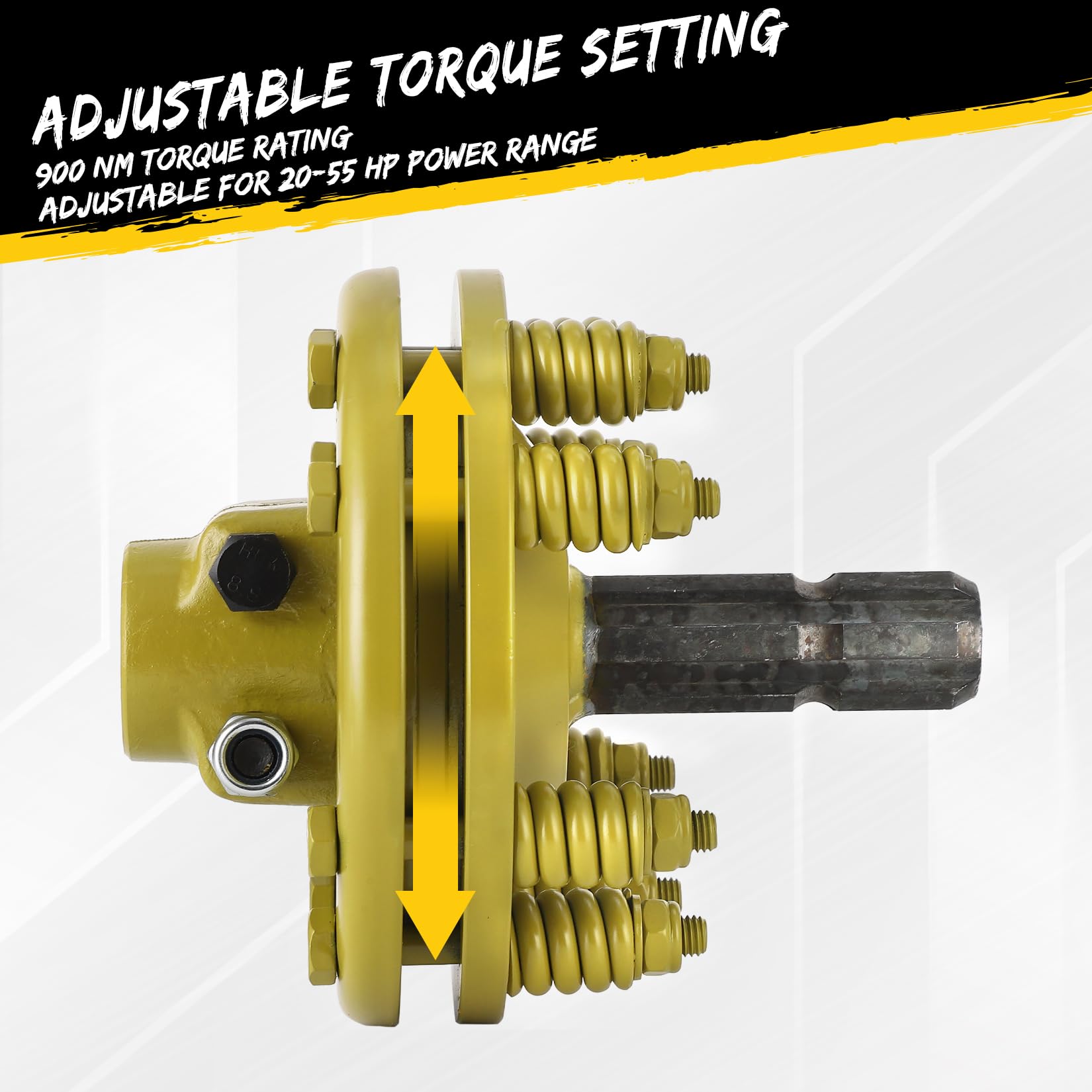 Garvee PTO Slip Clutch, 1 3/8" Slip Clutch, 6 Spline Ends PTO Friction Clutch, Carburized Steel Tractor Slip Clutch, Adjustable Rotary Cutter Slip Clutch, Brush Slip Clutch for PTO Shaft