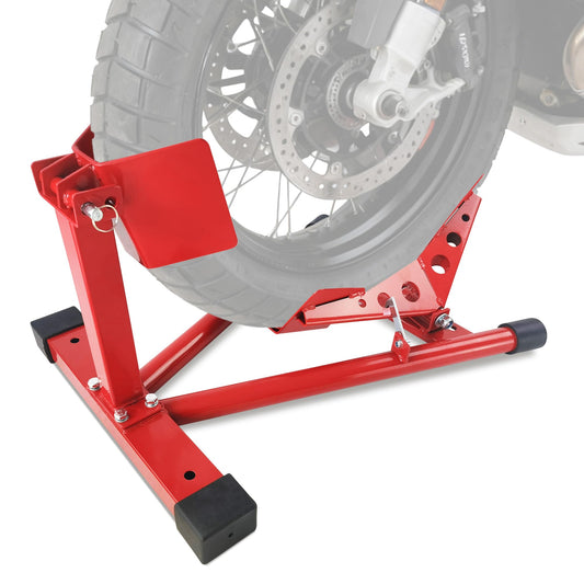 Garvee Universal Wheel Chock & Motorcycle Stand - Heavy-Duty 1500 lbs Capacity Adjustable Wheel Chock (12''-21'') for Trailers, Cruisers, Sport, and Dirt Bikes