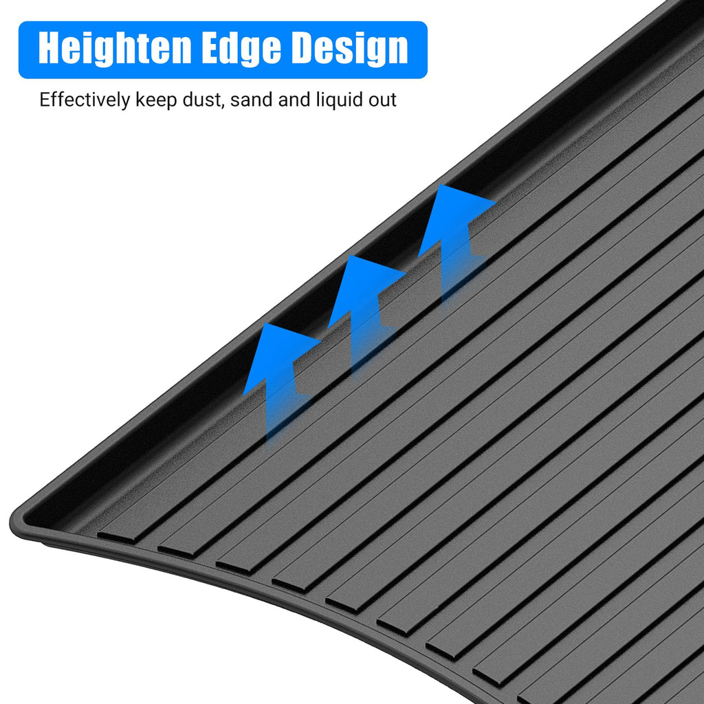 Garvee Trunk Mat for 2020-2024 Tesla Model Y 5-Seat- All-Weather TPE Rear Cargo Protector, Black