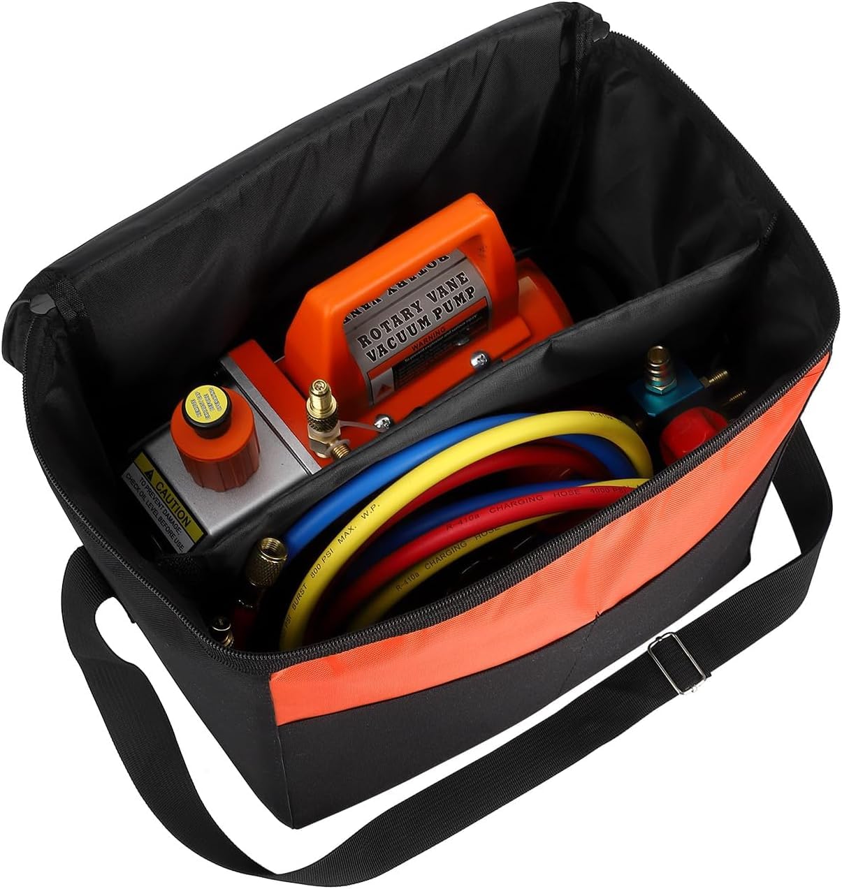 Garvee Vacuum Pump Kit Efficient Quiet Operation Aluminum Alloy Casing HVAC Gauge Reading Carry Bag