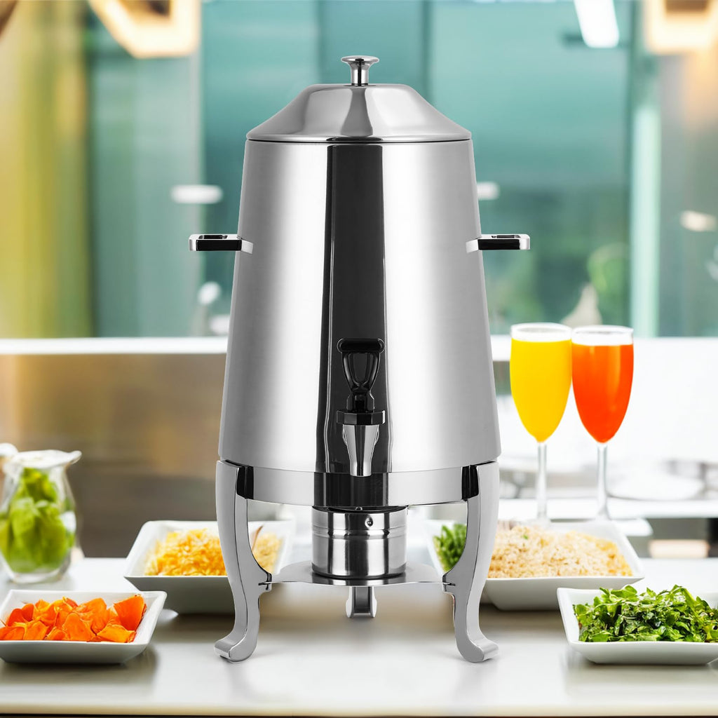Garvee 3.4 Gallon Stainless Steel Insulated Drink Dispenser with Spigot, Hot & Cold Beverage Hub for Coffee, Tea, Water, 13L, Silver