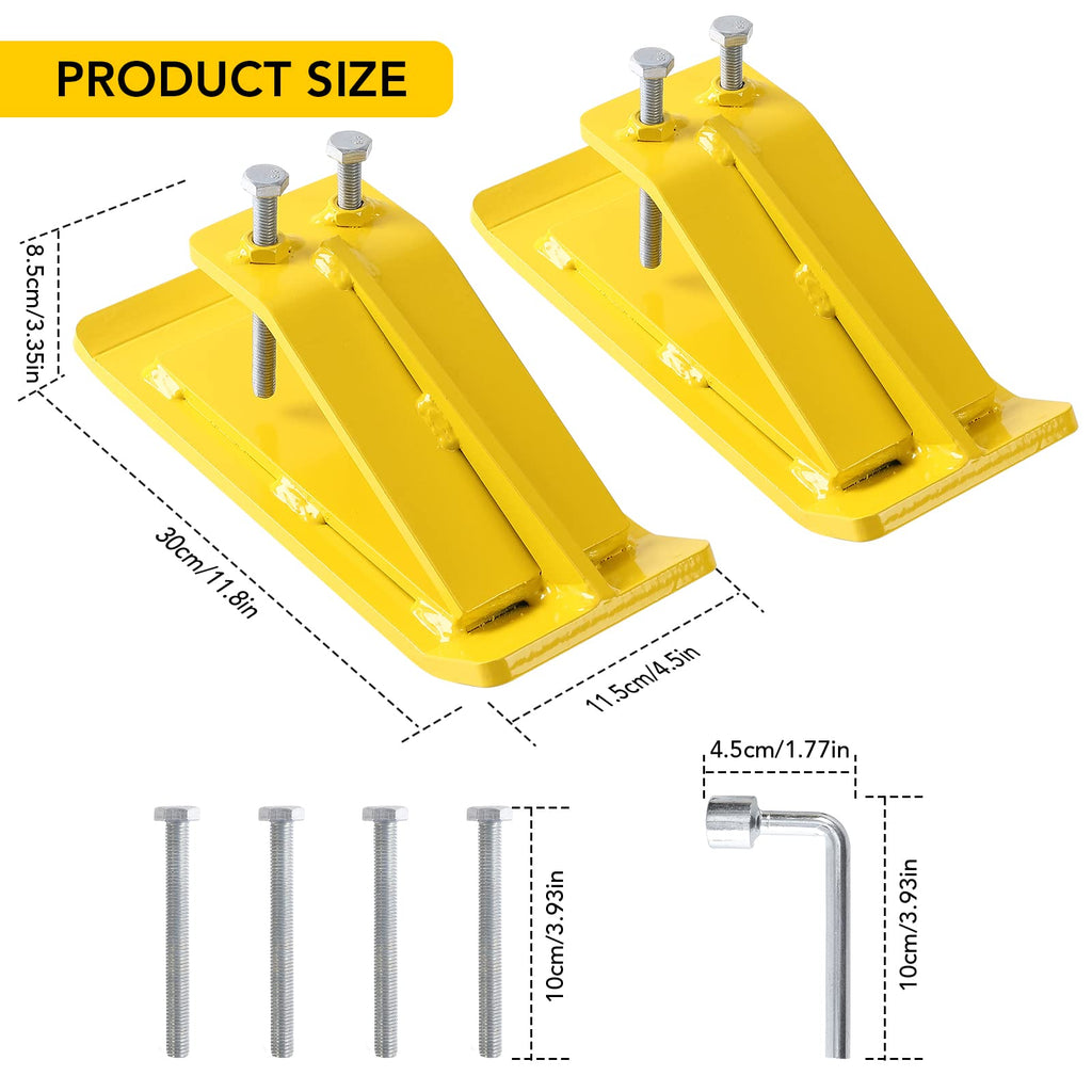 Garvee 2Pcs Yellow Tractor Bucket Ski Edge & Turf Skid Protector