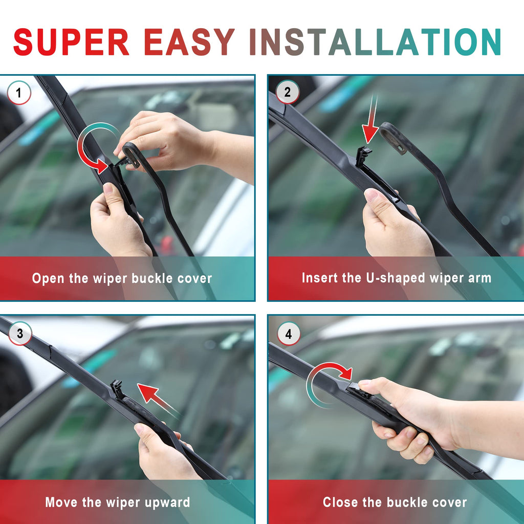 Garvee Windshield Wipers - 24" / 19" Wiper Blades OEM Quality Premium All-Seasons Stable & Quiet for Front Automotive Windshield (Set of 2)