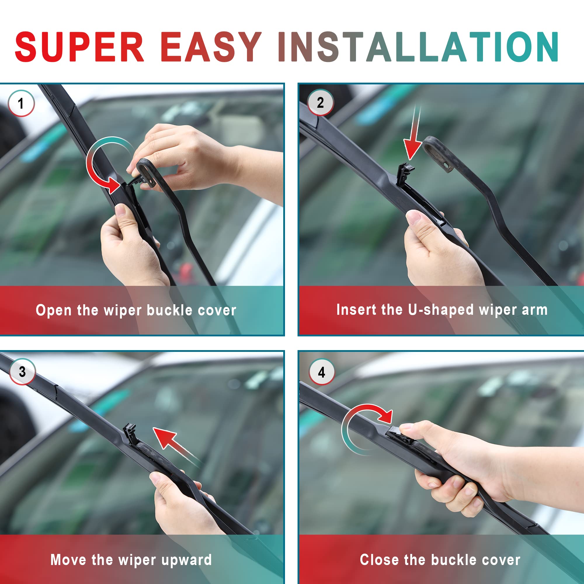 Garvee Windshield Wipers - 24" / 19" Wiper Blades OEM Quality Premium All-Seasons Stable & Quiet for Front Automotive Windshield (Set of 2)