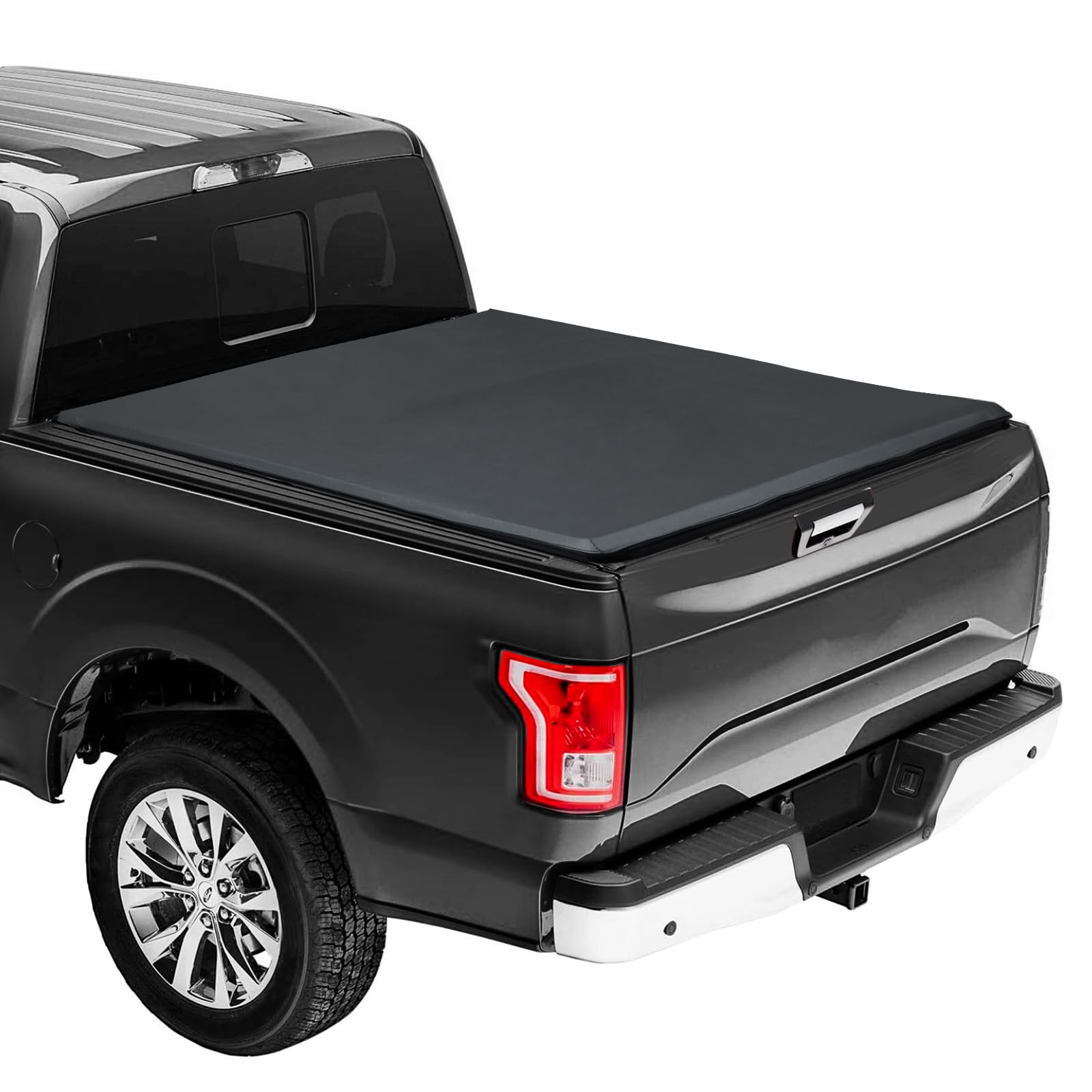 Garvee Soft Tri-Fold Truck Bed Tonneau Cover for 2022-2025 Maverick 4.6FT Bed, Aluminum Frame, Waterproof Vinyl, Clamp Secured, UV Resistant, Tailgate Lock, Outdoor Protection