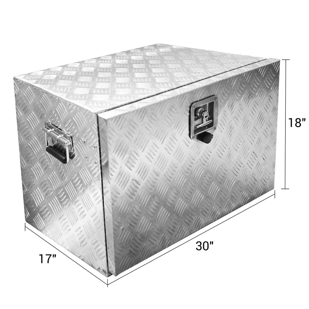 Garvee Aluminum Tool Box - 30 inch Square Truck Storage Organizer Chest With T-Handle Lock and Keys Included