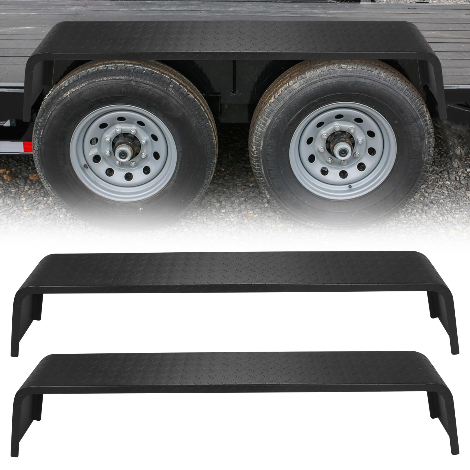 Garvee 2Pcs Heavy Duty Steel Fenders for 13-15" Trailer Wheels