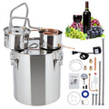 Garvee10Gal(3 Pots) Alcohol Distiller, Stainless Steel Kit with Copper Tube/Circulating Pump for Home Brewing Whisky, Wine, Brandy