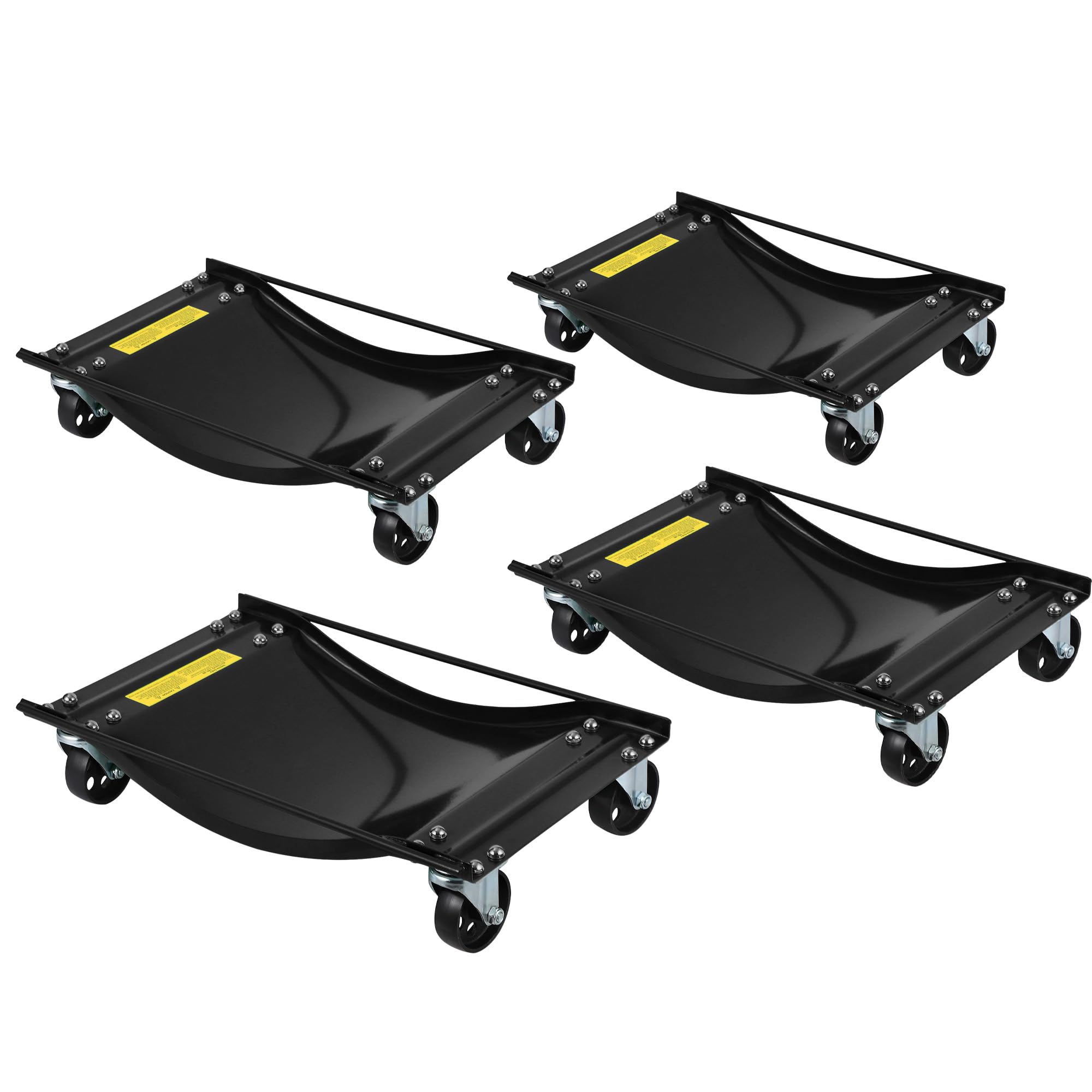 Garvee Car Wheel Dolly Set of 4 with Heavy Duty 3.5 in Steel Wheels for Moving Cars, 24x15 in, Black