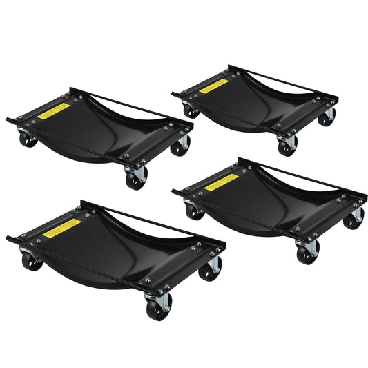 Garvee Car Wheel Dolly Set of 4 with Heavy Duty 3.5 in Steel Wheels for Moving Cars, 24x15 in, Black