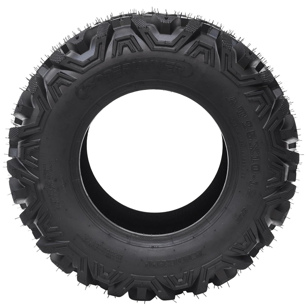 Garvee 25x10-12 ATV/UTV Tires 6PR, All Terrain 15mm Tread Depth 25x10x12 Trail Sand Mud Stream Off-Road Tires, Tubeless Set of 2