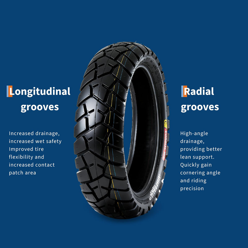 Garvee 130/80-17 Motorcycle Tire Rear Black Wall 4PR 65S Tubeless Street Tire Cruiser Touring High Performance Enhanced Grip Wear Resistance