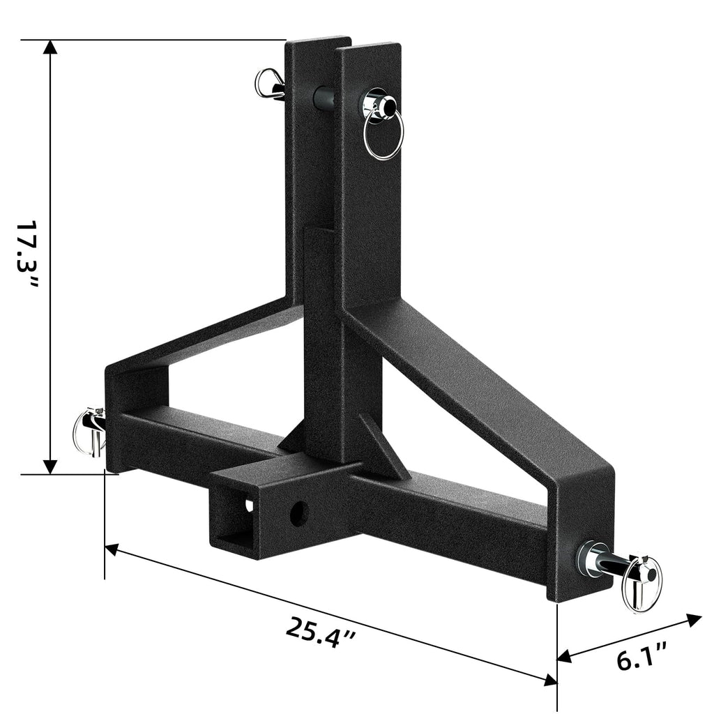 Garvee 3 Point Quick Hitch Receiver, 2" Receiver Quick Hitch Compatible Category 1 Tractor,Heavy Duty 3 Point Hitch Farm Equipment and Subcompact Trailer Hitch Attachments