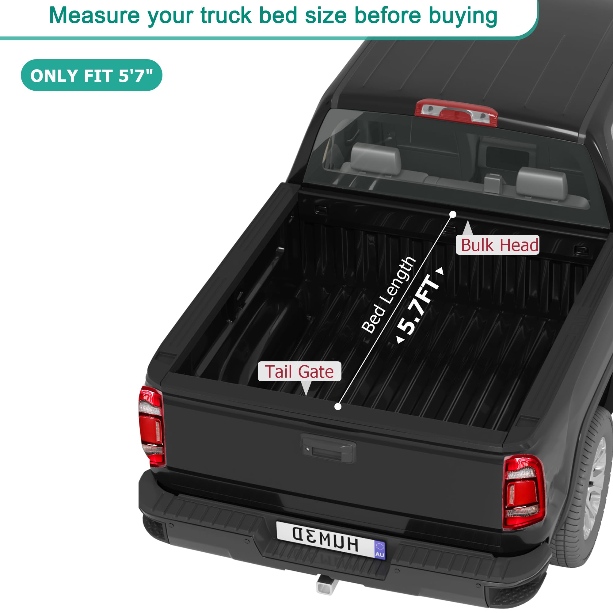 Garvee Soft Tri-Fold Truck Bed Tonneau Cover Compatible with 2009-2024 Dodge Ram 1500(Classic&New), Fleetside 5.7 ft Bed Without Rambox
