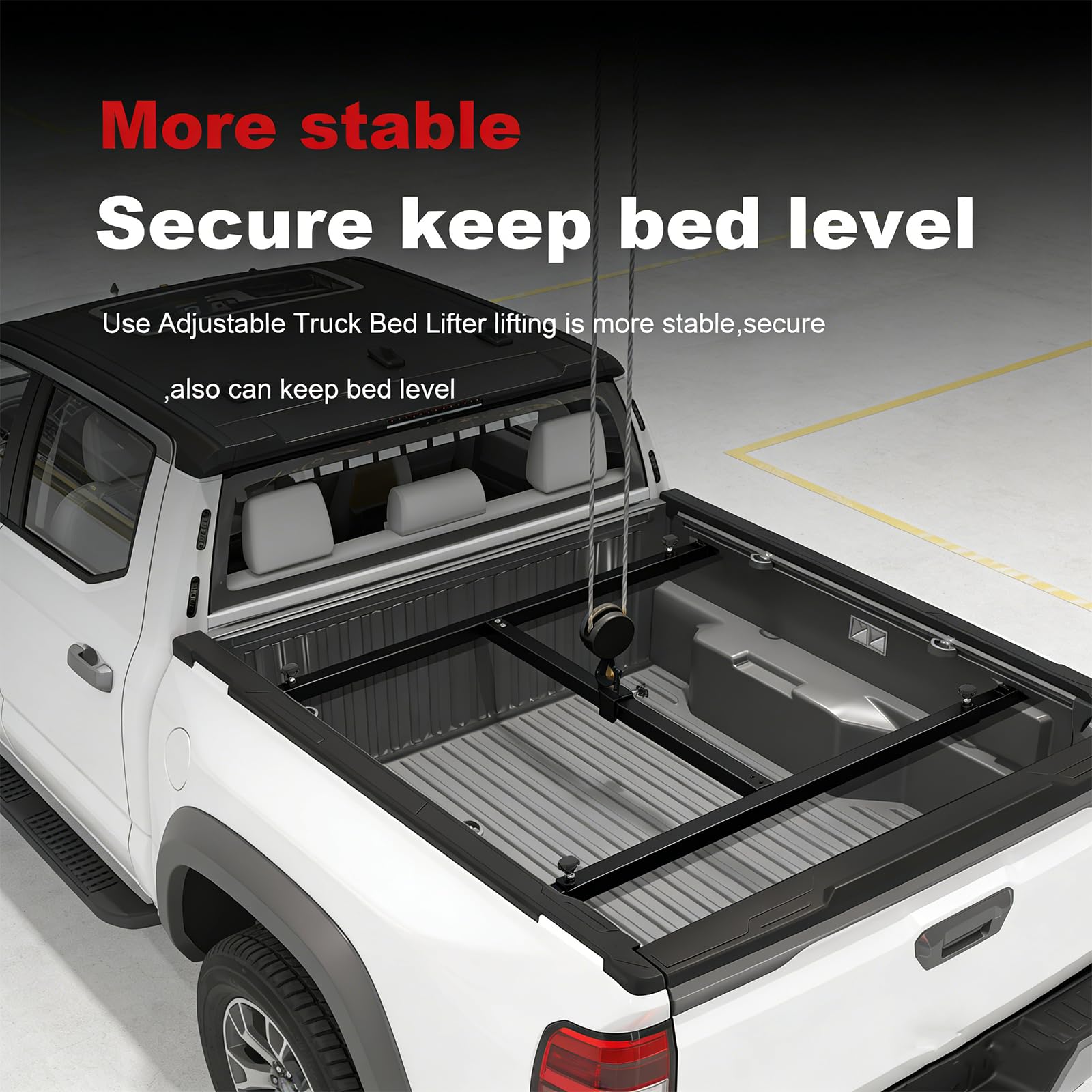 Garvee Truck Bed Lifter Box, Heavy-Duty Lift Support for Pickup Trucks, 800 lbs Weight Capacity, Ideal for Truck Beds, Black