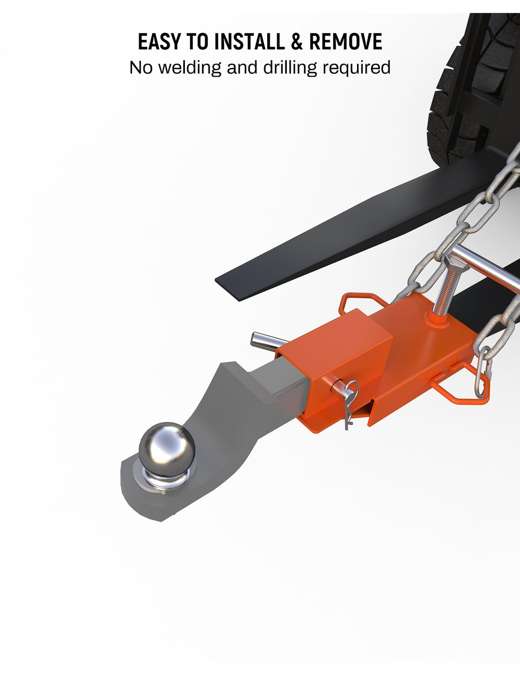 Garvee 2" Forklift Trailer Hitch Attachment, Hitch Receiver Towing Adapter with Chain