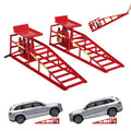 Garvee 2-Pack Hydraulic Car Ramps with Wheels and Reflective Stickers - 5-Ton (11,023 lbs) Capacity Ramps with Jacks for Home Garage Auto Repairs and Oil Changes, Red