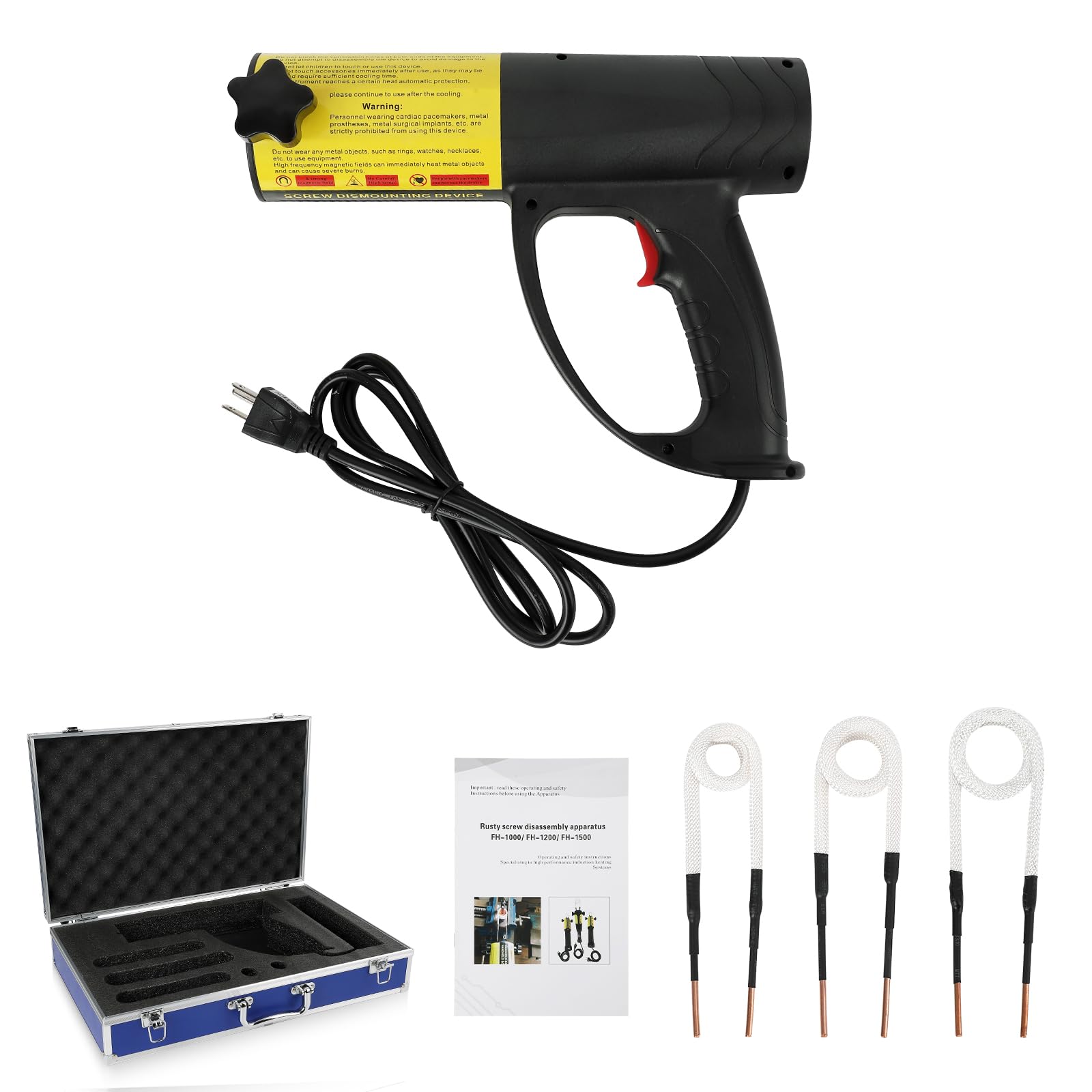 Garvee Magnetic Induction Heater Kit - 1500W 110V, Automotive Flameless Heat, Handheld Rusty Screw Removal, High Efficiency, Compact Design