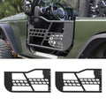 Garvee Off-Road Safari Tubular Doors with Side View Mirror Compatible with Jeep Wrangler JK 2007-2018 (2-Door Only) - Set of 2 Half Tube Doors for Offroad Trail Adventure