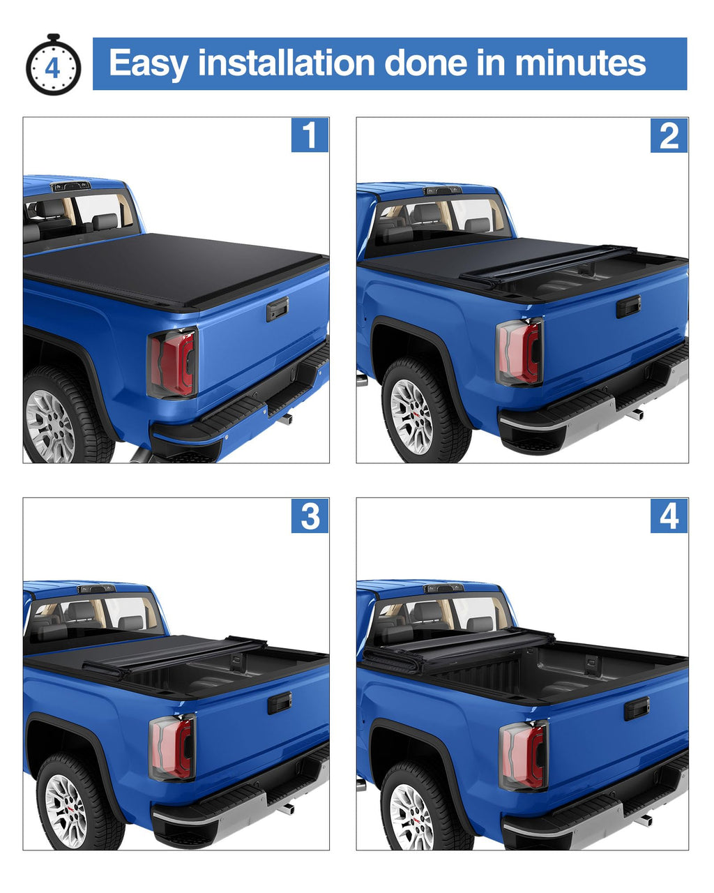 Garvee 5.8ft Quad Fold Soft Cover for 19-23 Silverado