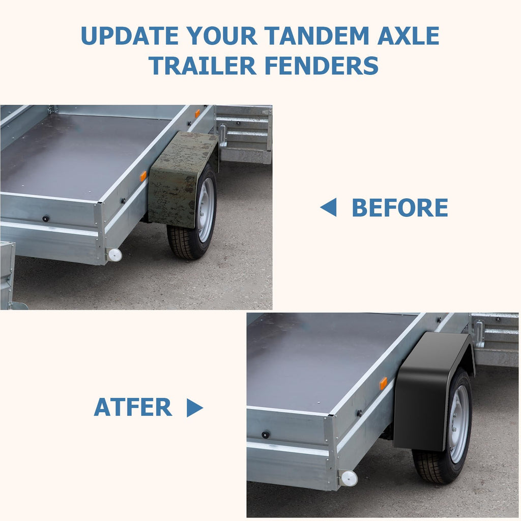 Garvee 2 Pack Single Axle Trailer Fenders,Heavy Duty Steel Diamond Plate Single Axle Trailer Fenders Fit 14"-16"Wheel Tires,Car Hauler Trailer,Cargo Trailer,Utility Trailer,Landscape Trailer (Silver)