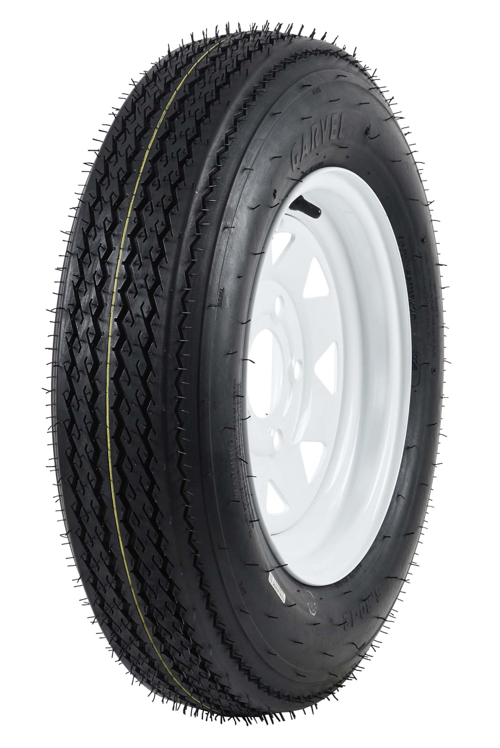 Garvee 5.30-12 Trailer Tire and Wheel Assembly, Heavy-Duty Load Range C 6PR, 12 Inch White Modular Wheel for Utility Boat Camper Trailers, Set of 2