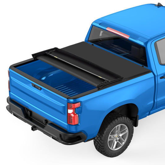 Garvee 2019-2023 Silverado/Sierra 1500, Soft Tri-Fold Bed Tonneau Cover
