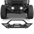 Garvee Front Bumper Compatible with 2007-2018 Jeep Wrangler JK & Unlimited JKU (2/4 Doors), Rock Crawler Off Road Full Width Bumper with Winch Plate Mounting & 2 x D-Rings