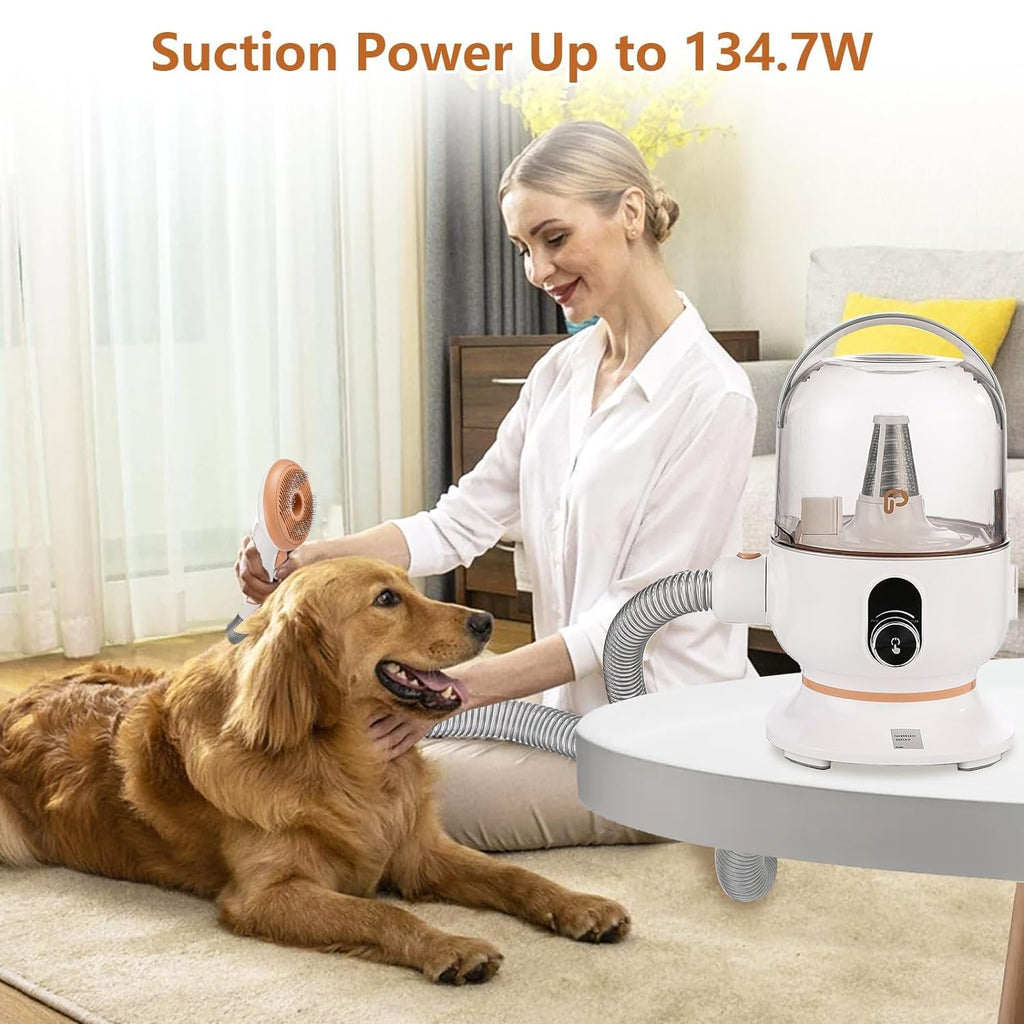 Garvee Pet Grooming Vacuum Suction Dog Grooming kit with 2 L Large Dust Cup Low Noise Dog Hair Remover, Gold