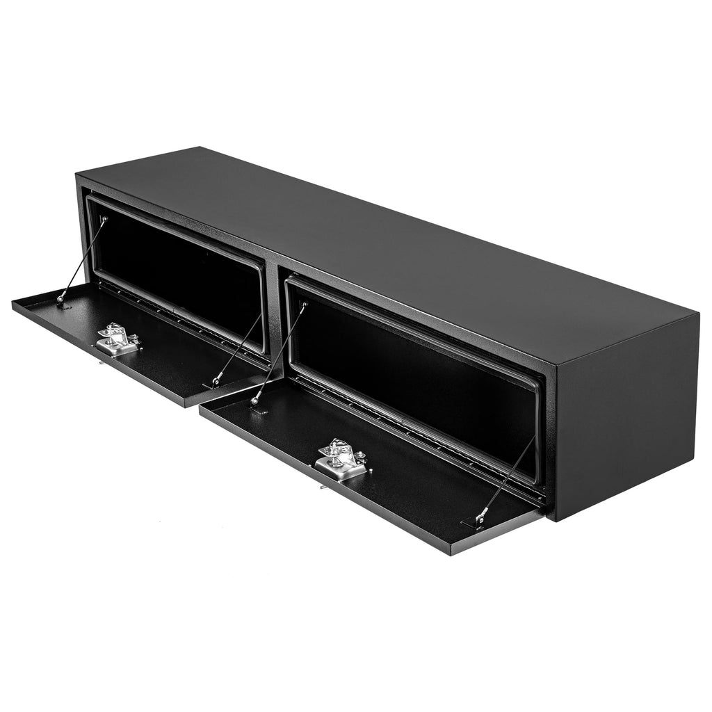 Garvee 72'' Black Steel Truck Tool Box with T-Handle Lock, Heavy Duty Truck Toolbox for Pickup Truck Bed, RV, Trailer, 72"x16"x13"