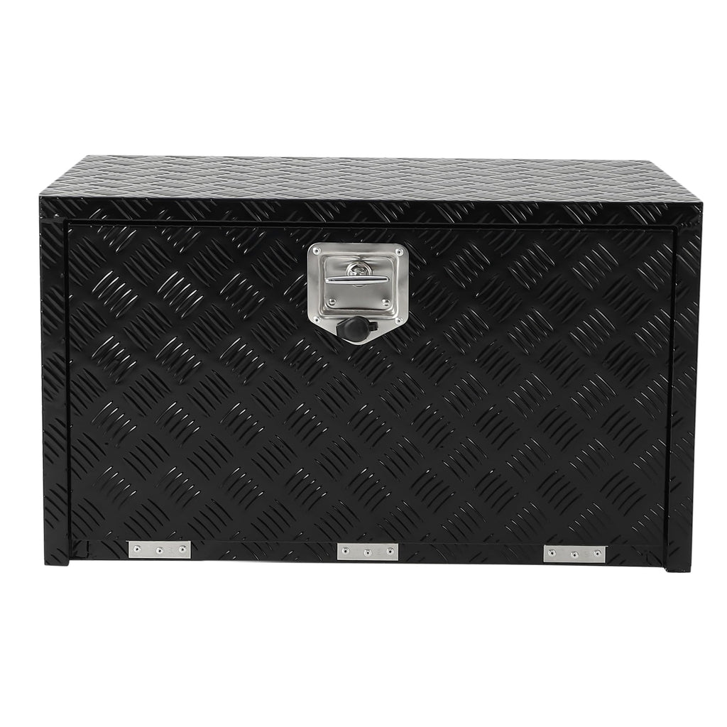 Garvee 18"X18" Heavy Duty Aluminum Underbody Tool Box, Waterproof Truck Storage Organizer for Pickup Truck Bed and RV Trailer, Black