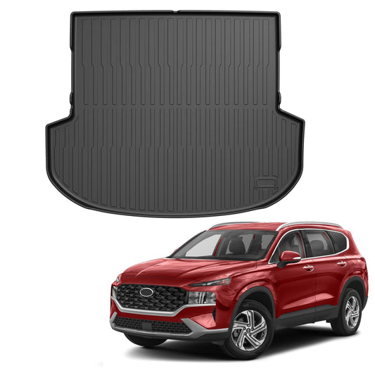 Garvee Cargo Mat for 2021-2023 Hyundai Santa Fe, All-Weather Rear Cargo Protector TPE Durable Easy Clean Black