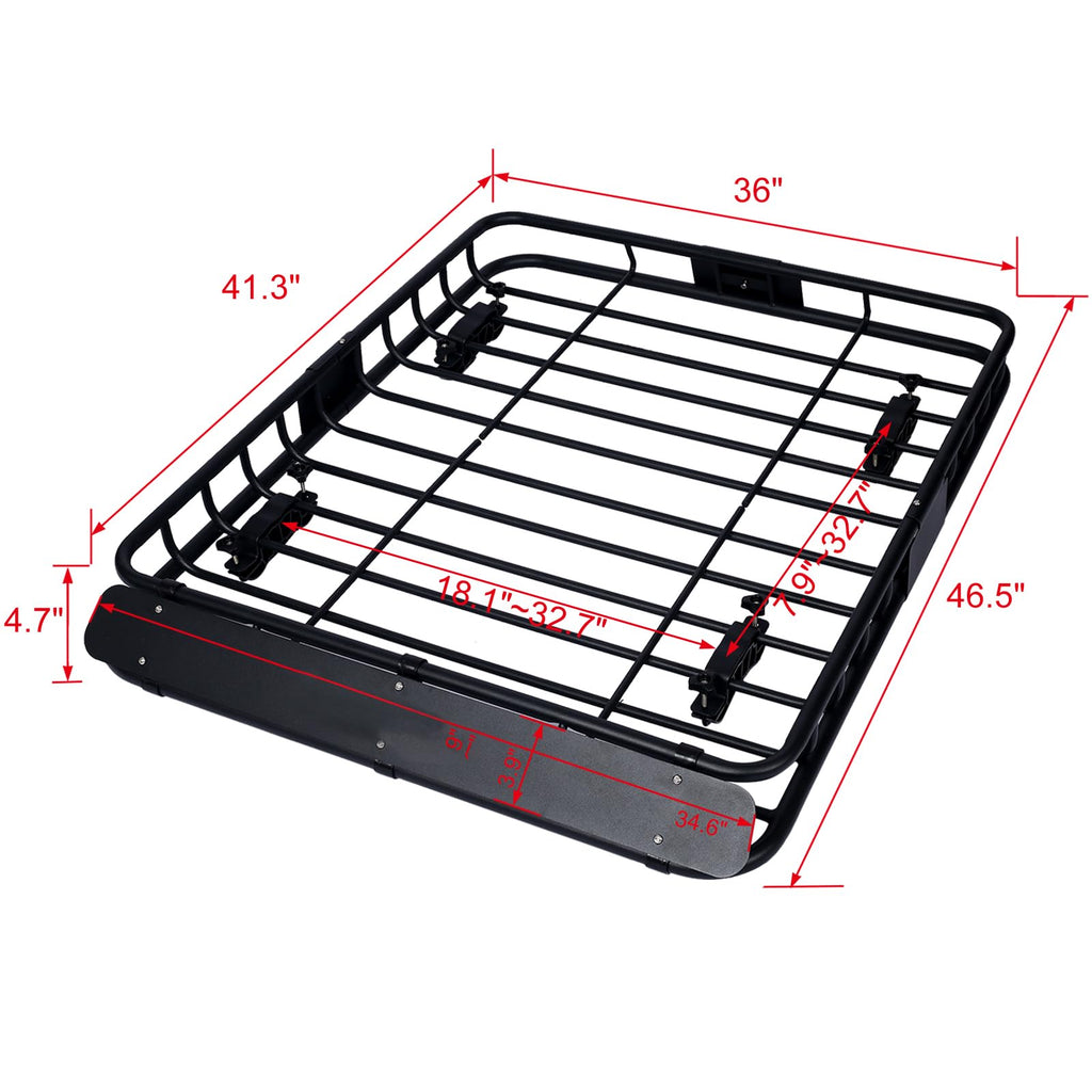 Garvee 41.3 x 36 Inch Universal Roof Rack Cargo Carrier Basket for Camping Traveling, 42 Inches, Black