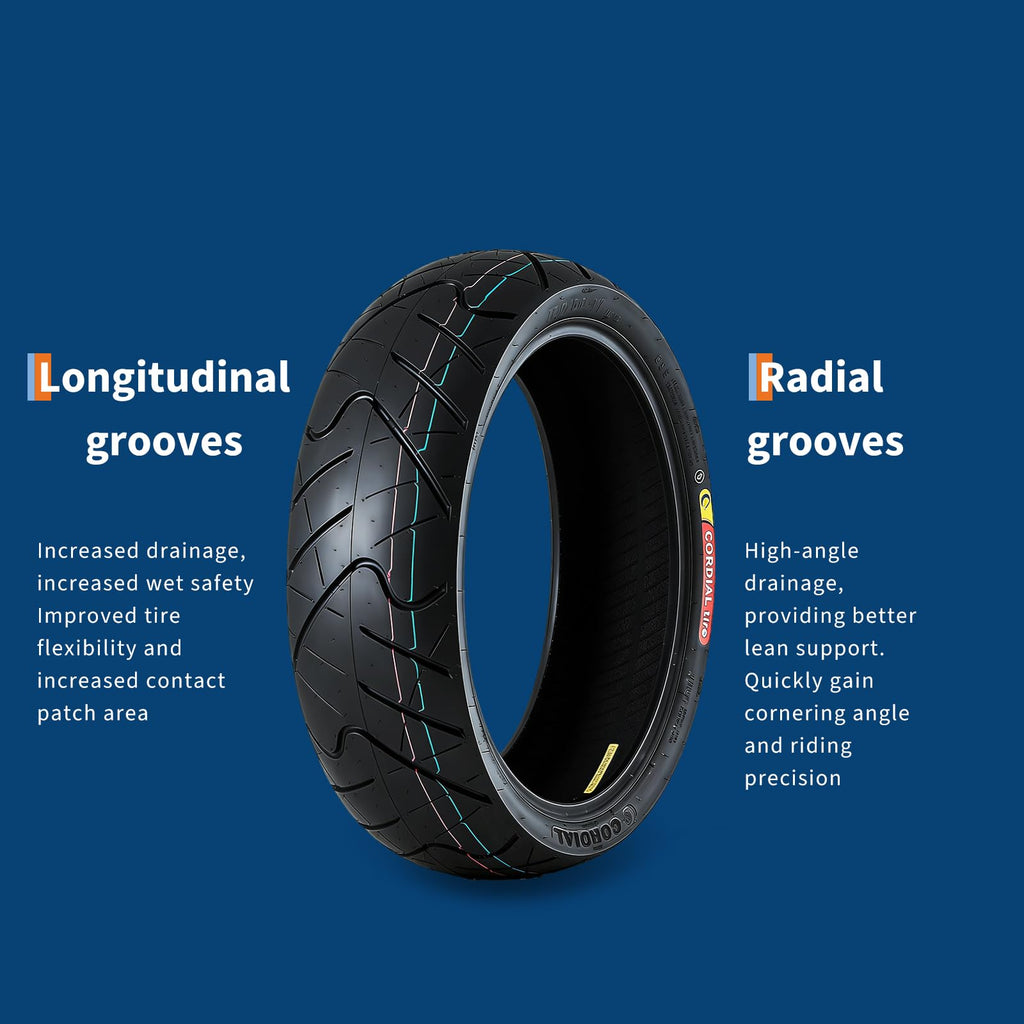 Garvee 160/60-17 Motorcycle Tire Rear Black Wall 4PR Sport & Street Bike High Performance Enhanced Grip Wear Resistance