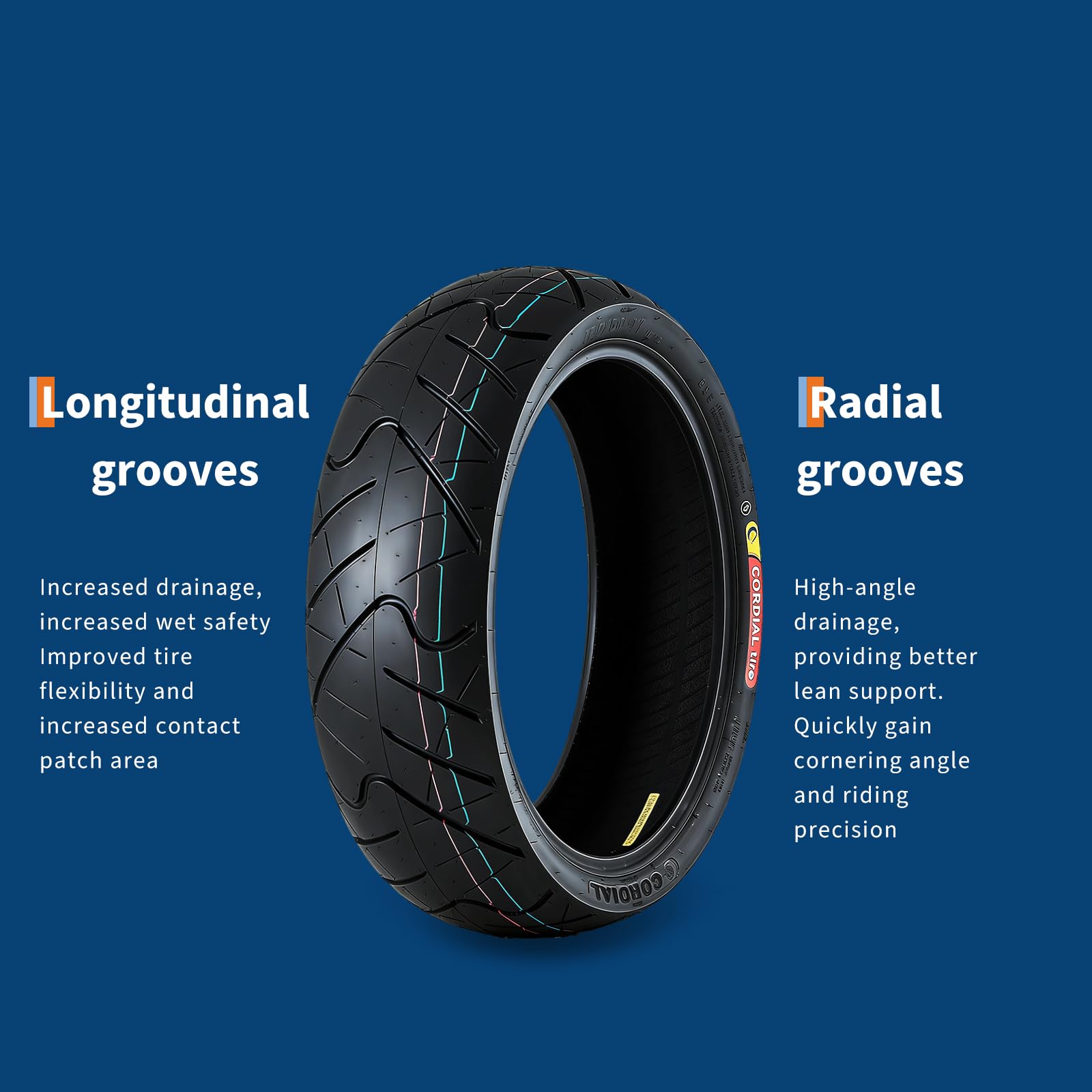 Garvee 160/60-17 Motorcycle Tire Rear Black Wall 4PR Sport & Street Bike High Performance Enhanced Grip Wear Resistance