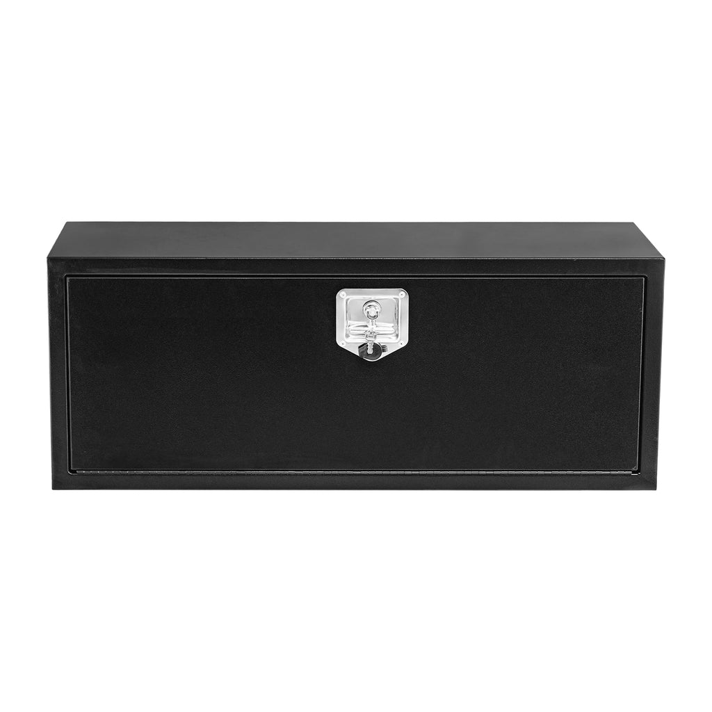 Garvee 30'' Black Steel Underbody Truck Tool Box with T-Handle Lock, Heavy Duty Storage Organizer for Pickup Truck Bed, RV, Trailer, 30"x14"x16"