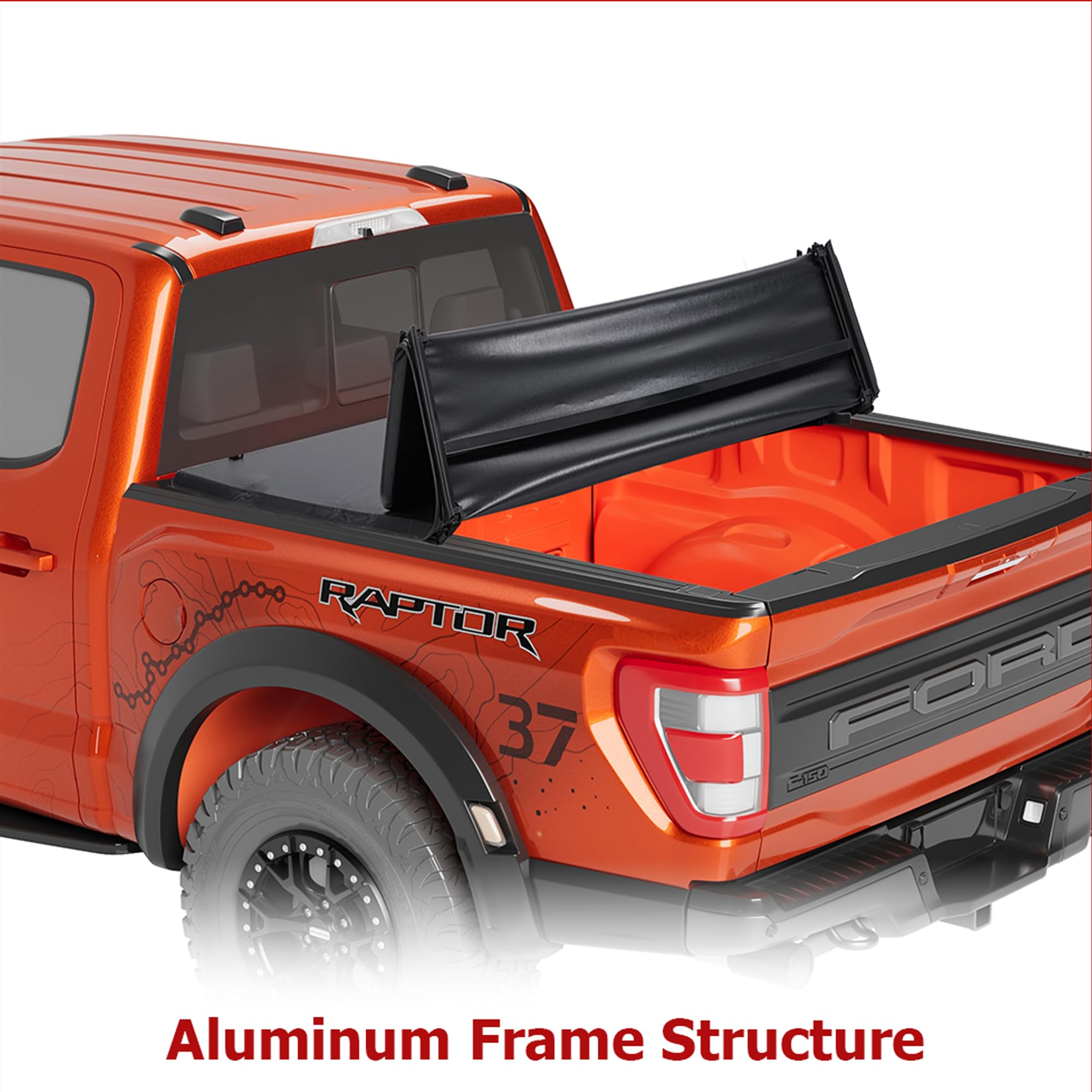 Garvee Soft Quad Fold Truck Bed Tonneau Cover for 2009-2014 Ford F-150 - 5.5ft Bed