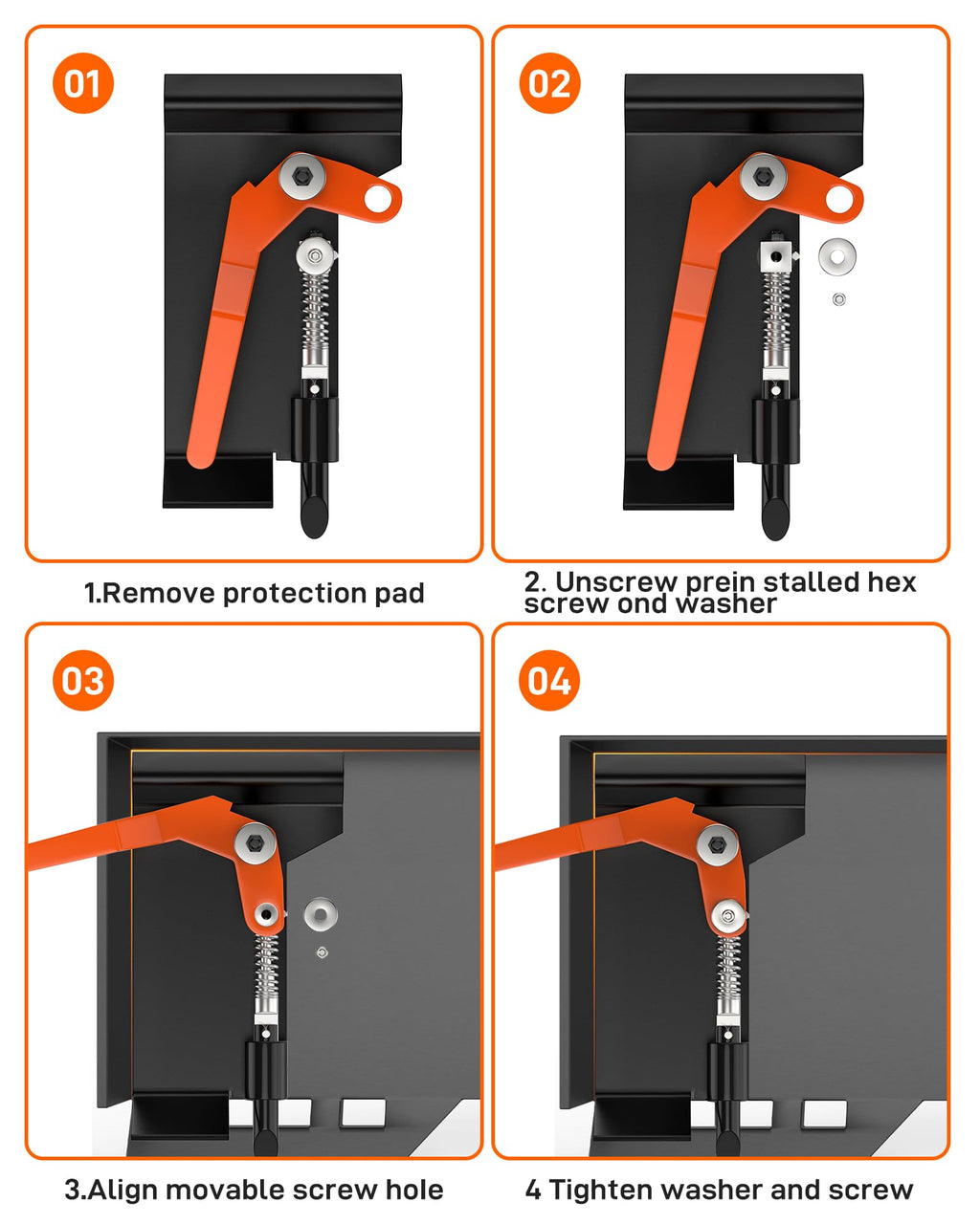 Garvee Universal skid Steer Quick Attachment Plate Adapter Bobtach Latch Box Weld On QTK Tractor,A Pair Quick Tach Conversion Attach Adapter Attachments