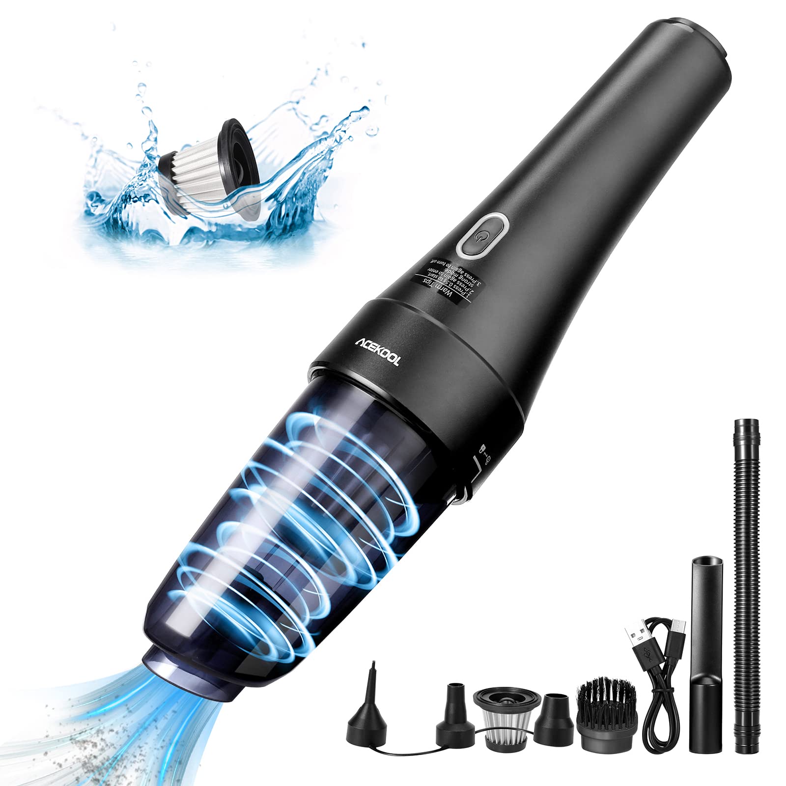 Garvee Car Handheld Vacuums, 8500Pa High Power Portable Mini Cordless Rechargeable Vacuum Cleaner for Car, Office Home and Pet Hair