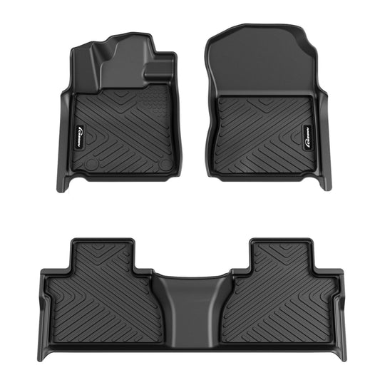 Garvee Floor Mats for 2014-2021 Toyota Tundra CrewMax Cab, TPE All Weather Custom Fit Floor Liner, Black