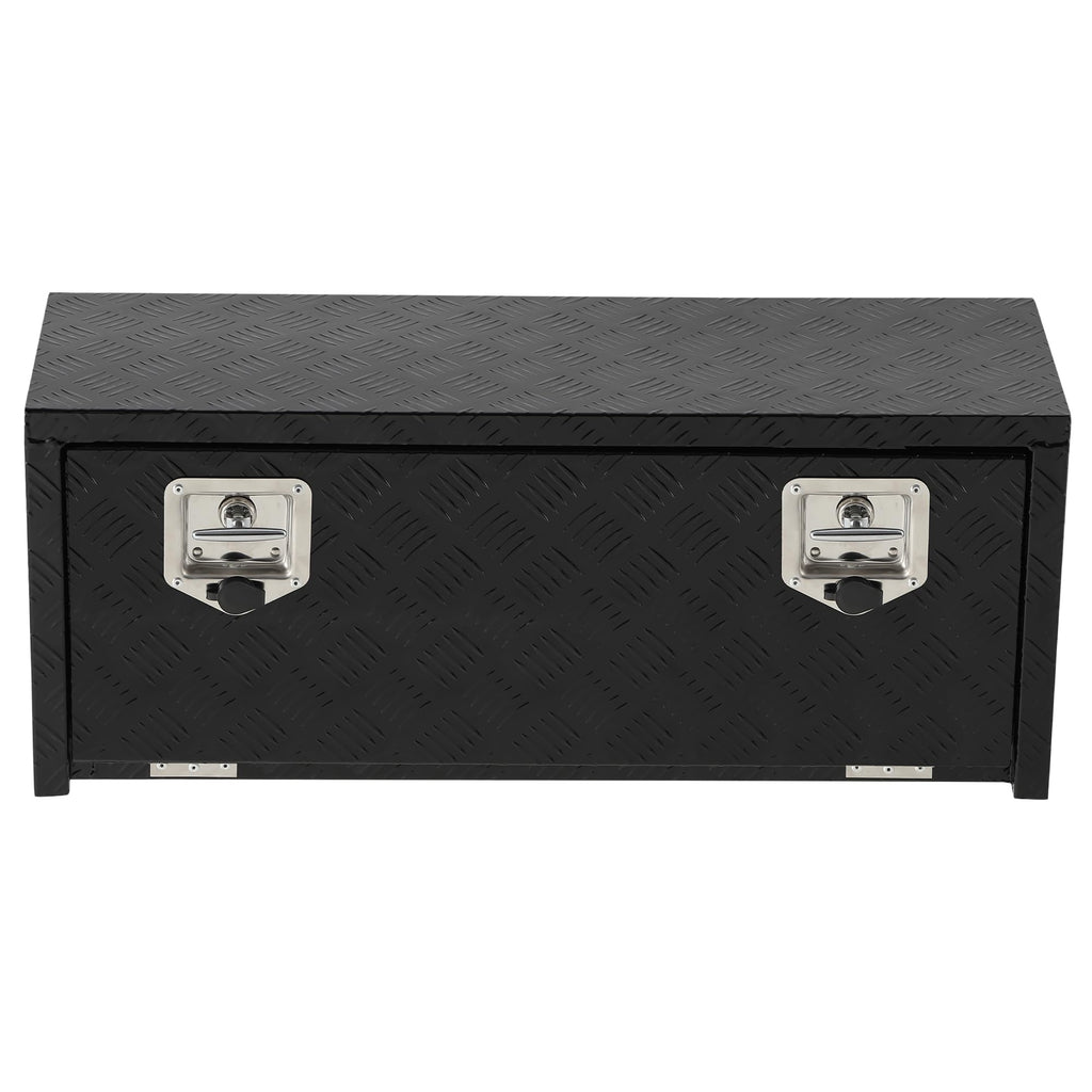 Garvee 36" X 12" X 14" Heavy Duty Aluminum Tool Underbody Box Waterproof Truck Storage Organizer Chest for Pick Up Truck Bed RV Trailer, Black
