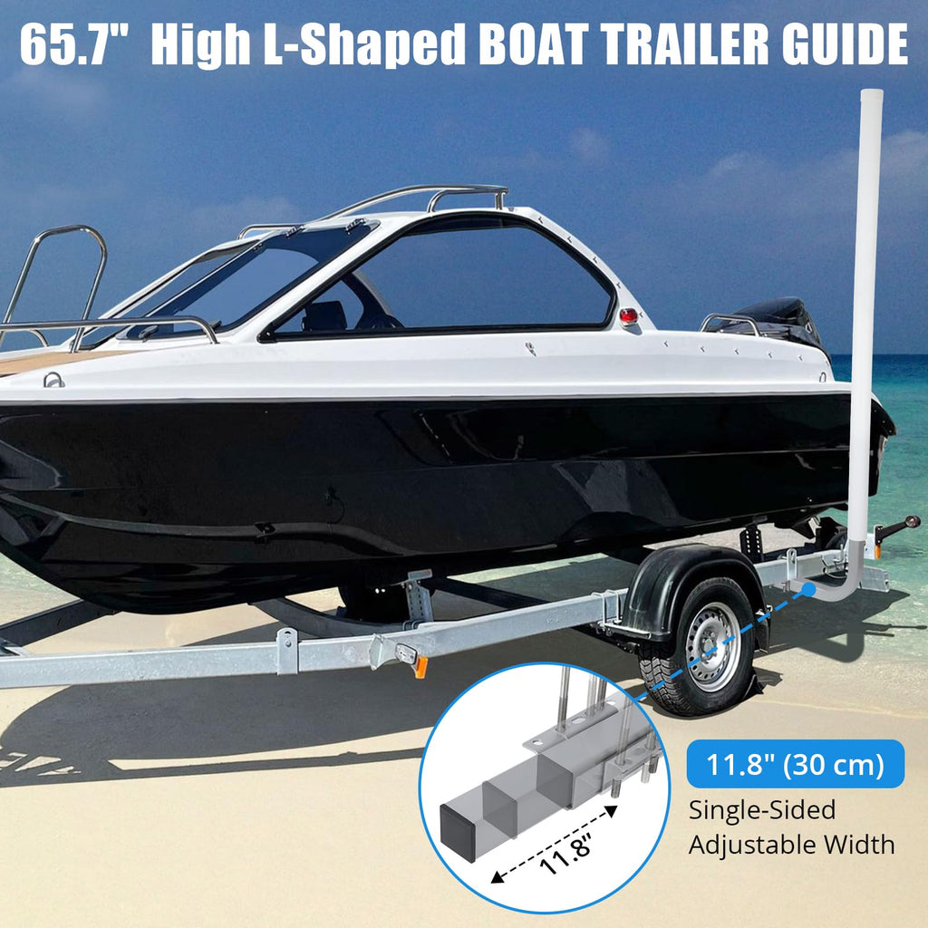 Garvee 60" Adjustable Design Trailer Guide Poles, Trailer Guides with PVC Pipes,2PCS Rustproof Steel Trailer Guide, Boat Trailer Guide with Light