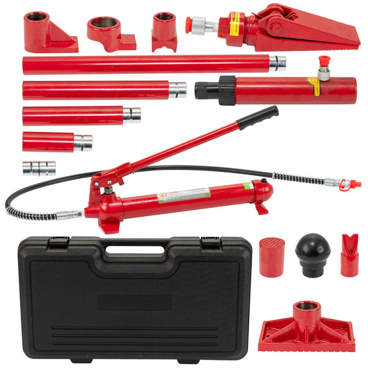 Garvee 12 Ton Porta Power Hydraulic Jack Kit with 4.6 ft Oil Hose for Car and Truck Repair, 26455 Lbs Capacity, Storage Case Included