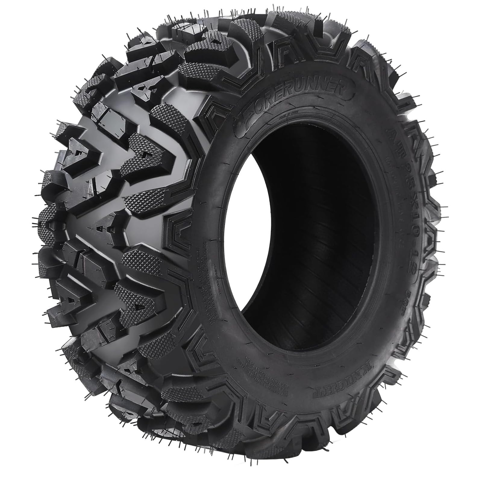 Garvee 25x8-12 6PR ATV Tires, 25x8x12 All Terrain ATV UTV Off-Road Tires(Set of 2, Tubeless)