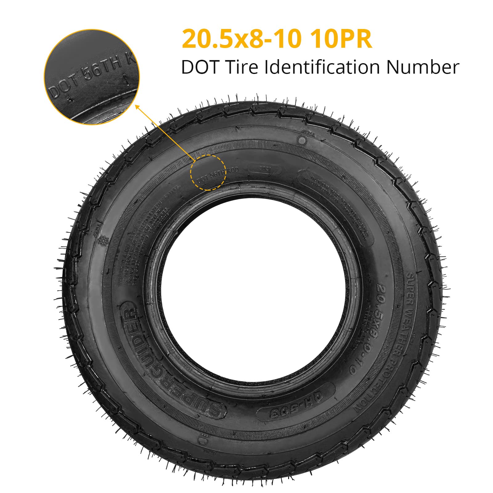 Garvee 4.80-12 6PR Trailer Tires, 2-Pack Trailer Radial Tires, Load Range C, Spoke Wheel,Suitable for All Kinds of Small and Light Trailers,