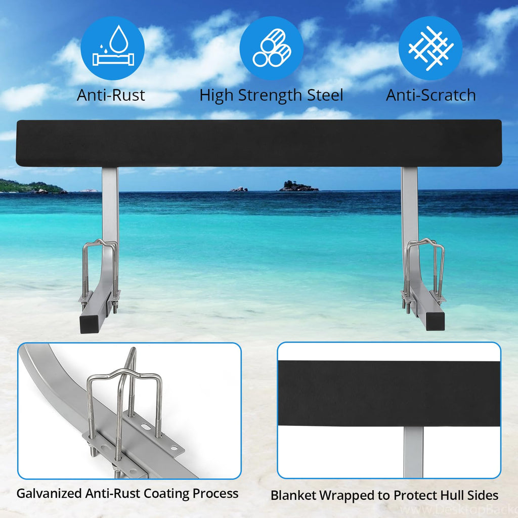 Garvee 45" Boat Trailer Guide, Rustproof Steel, Carpet-Padded Boards, Includes Mounting Parts, Flexible Installation, Marine Use, Ski/Fishing/Sailboat