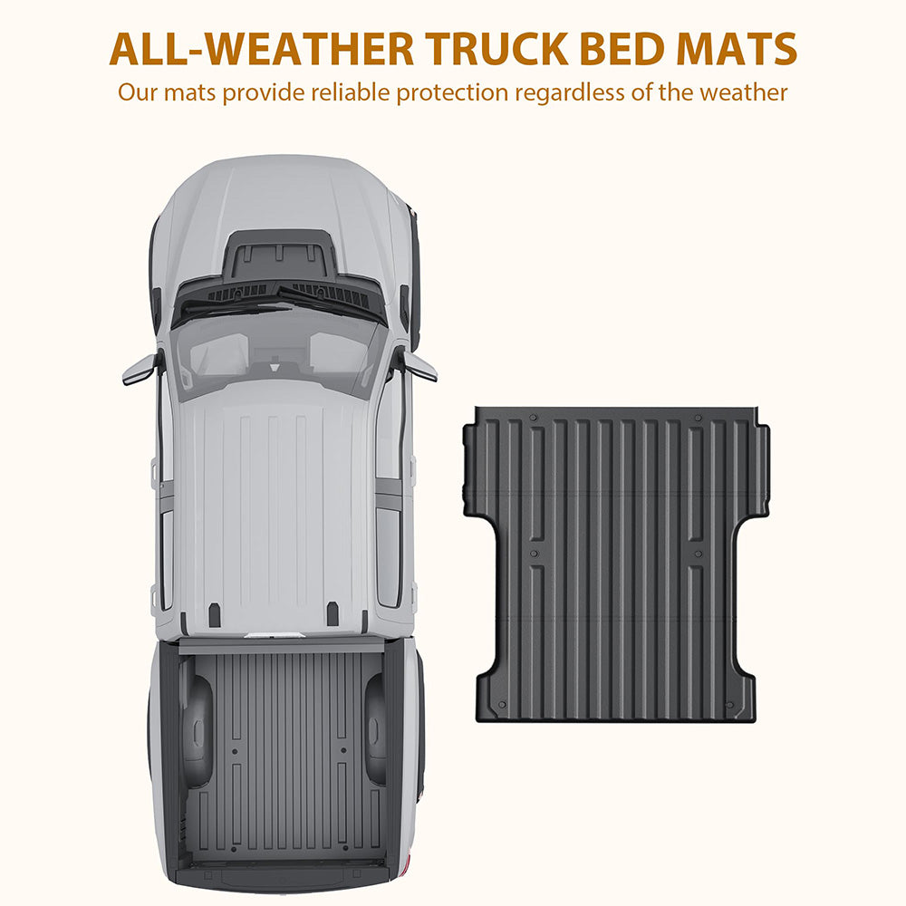 Garvee Truck Bed Mat for 2015-2024 Ford F150 SuperCrew Cab 5.5 Feet(67.1 inches) Bed, All Weather TPE Heavy Duty Pickup F-150 Bed Liner Cargo Mat