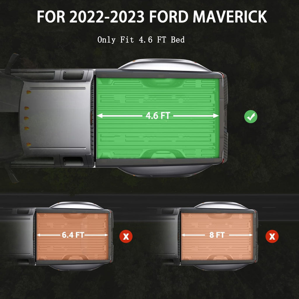 Garvee Soft Tri-Fold Truck Bed Tonneau Cover for 2022-2025 Maverick 4.6FT Bed, Aluminum Frame, Waterproof Vinyl, Clamp Secured, UV Resistant, Tailgate Lock, Outdoor Protection